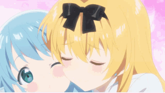 a girl with blonde hair and a black bow on her head