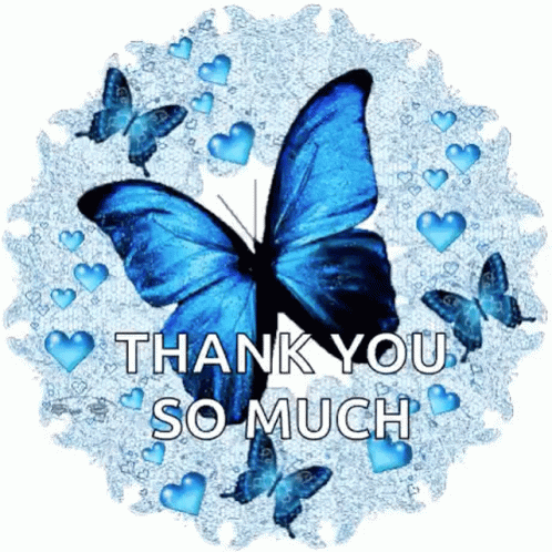 Thank You So Much Butterflies GIF - Thank You So Much Butterflies Hearts GIFs