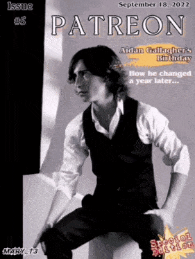 a poster for patreon shows a man in a vest