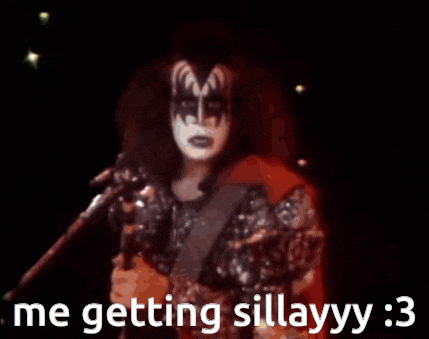 a man is singing into a microphone with the words me getting sillayyy : 3