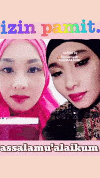 a picture of two women with the caption " izin pamita "