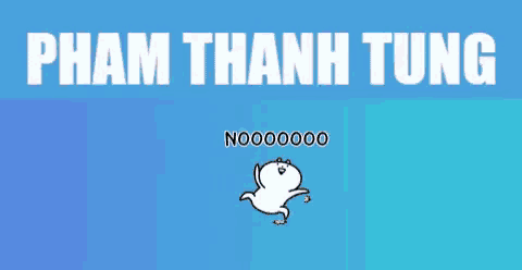 a blue background with a cartoon rabbit and the words phạm thanh tong