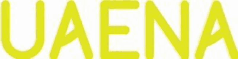 the word uaena that is yellow on a white background