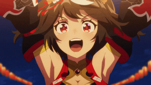 a close up of a girl with a surprised expression on her face