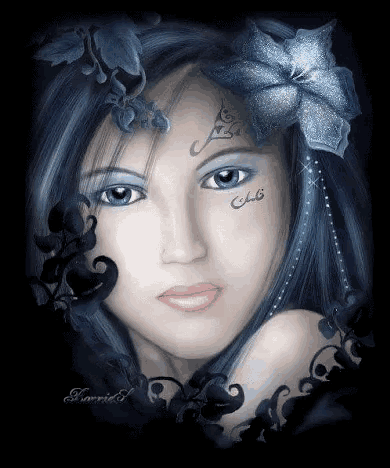a woman with a flower in her hair has a tattoo on her face .