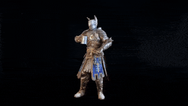 a knight in armor holding a fish in his hand .