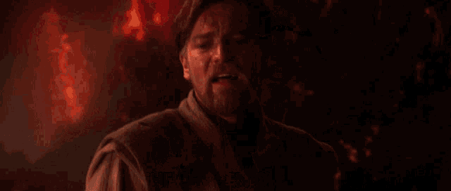 a man with a beard says " the chosen one "