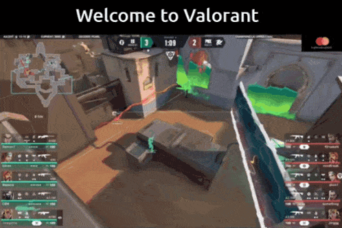 a screenshot of a video game with the words welcome to valorant on the bottom