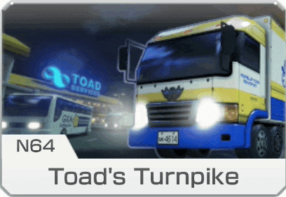 a toad 's turnpike logo with a truck and bus