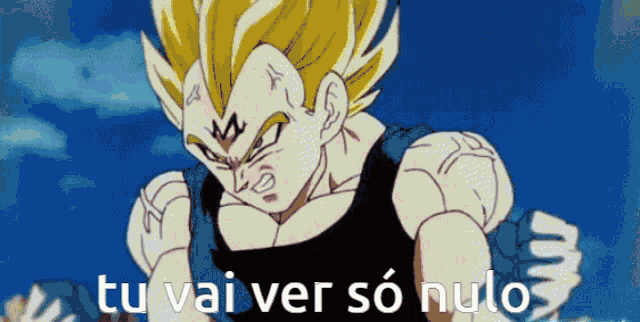 a cartoon character with the words tu vai ver so nulo written below him