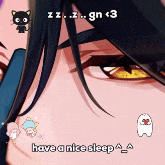 a close up of a person 's face with the words " have a nice sleep "