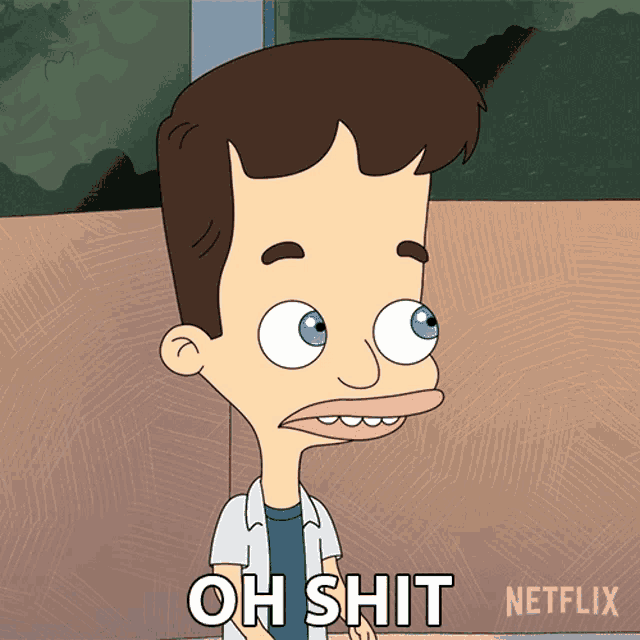 a cartoon character says " oh shit " in a netflix advertisement