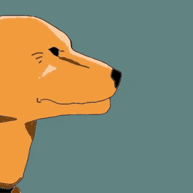 a drawing of a dog with its mouth open and sharp teeth