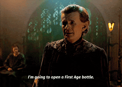 a man says i 'm going to open a first age bottle in a dark room