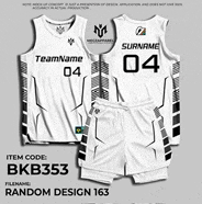 a white basketball jersey and shorts with a team name and number on the back .