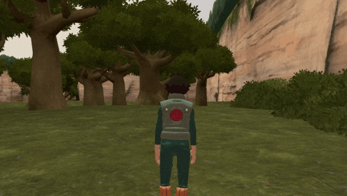 a person in a video game is running in a circle