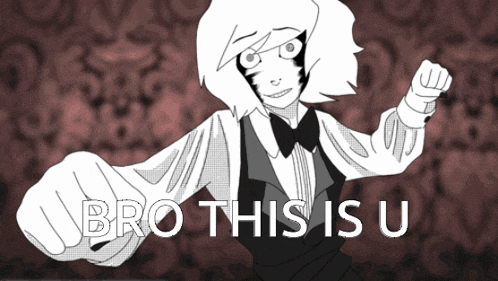 a black and white drawing of a man in a tuxedo with the words bro this is u