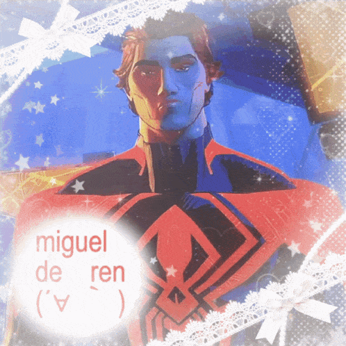 a picture of a superhero with the name miguel de ren on the bottom