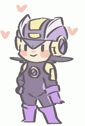 a drawing of a cartoon character with hearts surrounding him