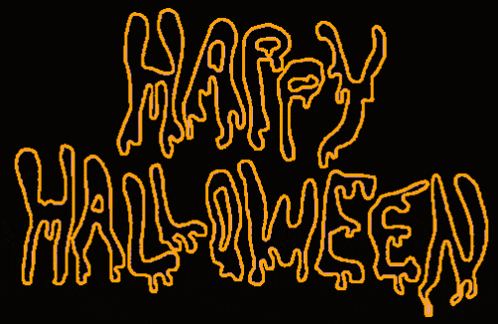 a black background with the words happy halloween written in orange