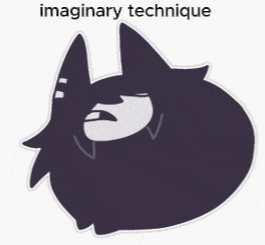 a drawing of a cat with the words imaginary technique written below it