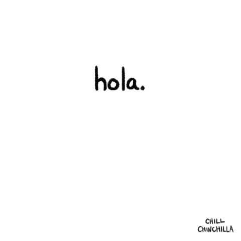 a cartoon drawing of a mouse with the words hola written above it