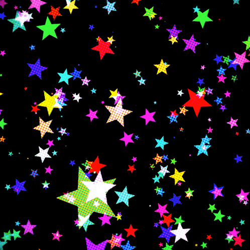 a black background with a lot of colorful stars