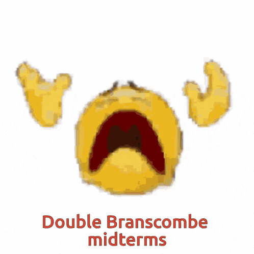 a white background with the words double branscombe midterm written on it
