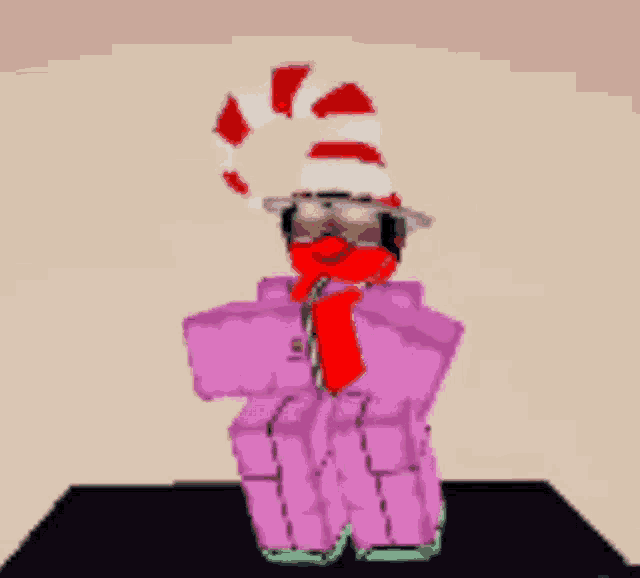 a person with a candy cane on top of their head