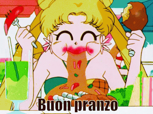 Pranzo GIF - Sailor Moon Eating Buon Pranzo GIFs