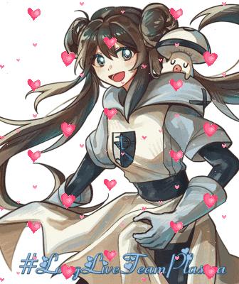 a picture of a girl surrounded by pink hearts and the words live team plasma on the bottom