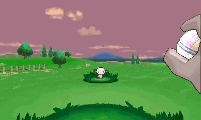 a pixel art of a white axolotl standing in a field with trees in the background .