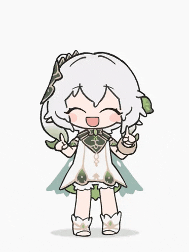 a drawing of a girl with white hair and green wings