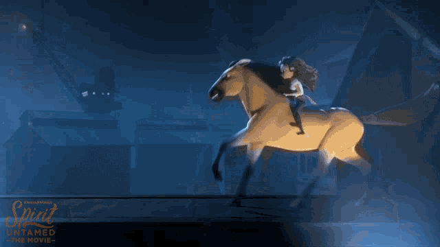 a girl is riding a horse in a movie called spirit untamed