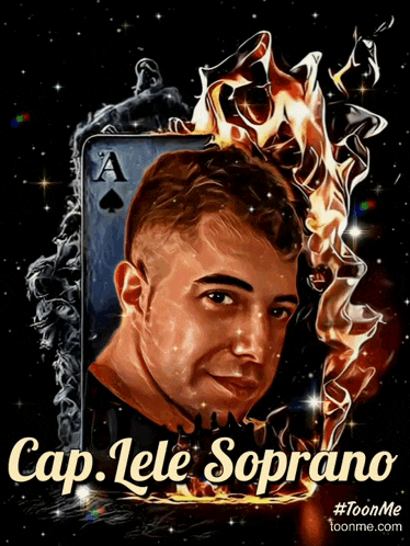 a painting of a man with the name cap lele soprano written on the bottom
