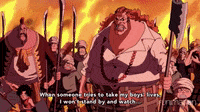 a group of cartoon characters are standing in front of a fire with the words " when someone tries to take my boys lives