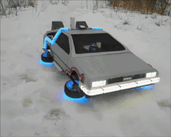 Flying "Back To The Future" Delorean Time Machine!! GIF