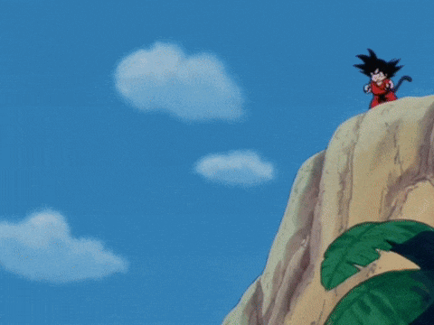 a cartoon character is flying through the air while holding a stick
