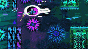 a video game with a purple circle in the middle of it