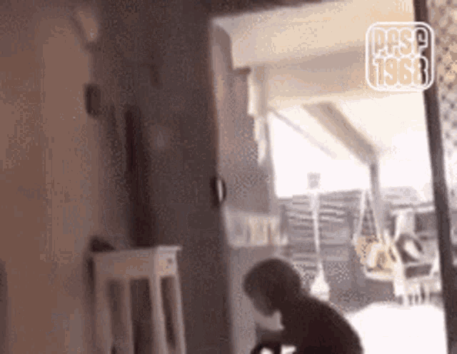 a child is playing in a room with the year 1963 on the bottom right