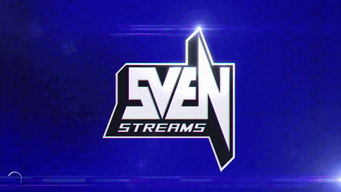 a logo for sven streams with a blue background