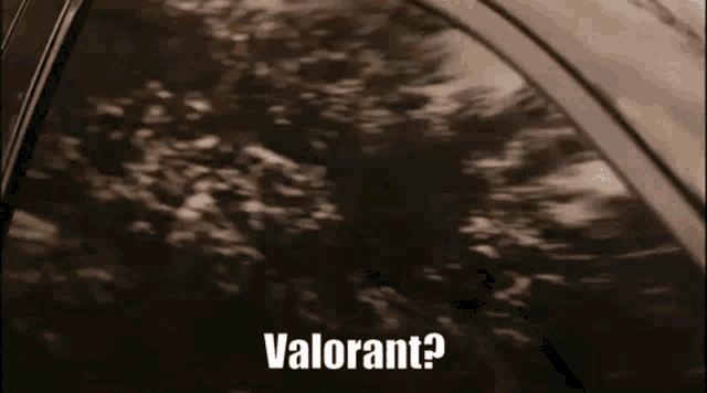 a car is driving down a road with the words `` valorant '' written on the side of it .