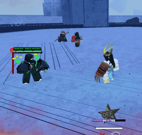 a screenshot of a video game with a star that says " off "
