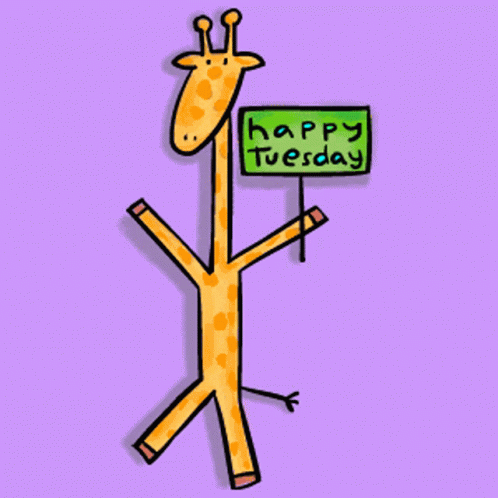 Giraffe Happy Tuesday GIF - Giraffe Happy Tuesday Greetings GIFs