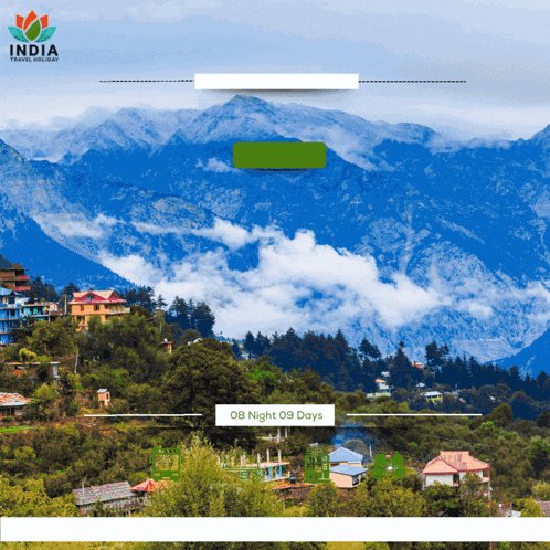 a website for india travel holiday shows a landscape of mountains