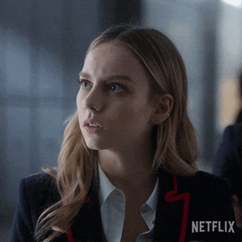 a close up of a woman 's face with the word netflix on the bottom