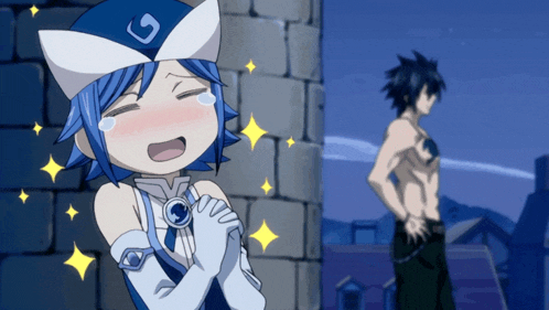 a man and a girl are standing next to each other and the girl is crying