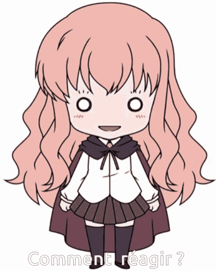 a cartoon drawing of a girl with the words comment reagir below her