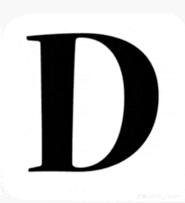 the letter d is shown in a black and white image
