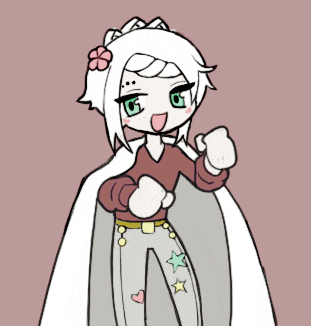 a drawing of a girl with green eyes and white hair